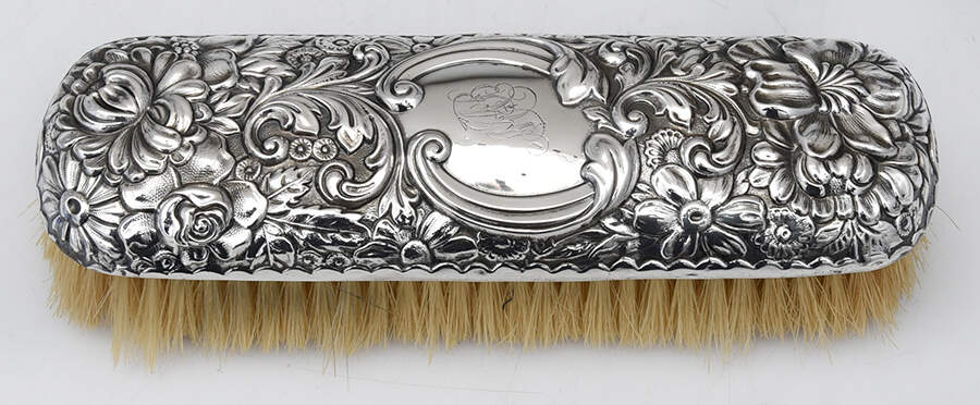 Repousse Chased (Sterilng, Hollowware) Clothes Brush by Gorham Silver-1