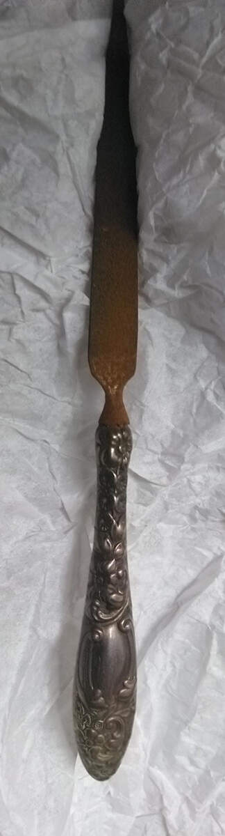 Repousse Chased (Sterilng, Hollowware) Hollow Handle Nail File by Gorham Silver-1