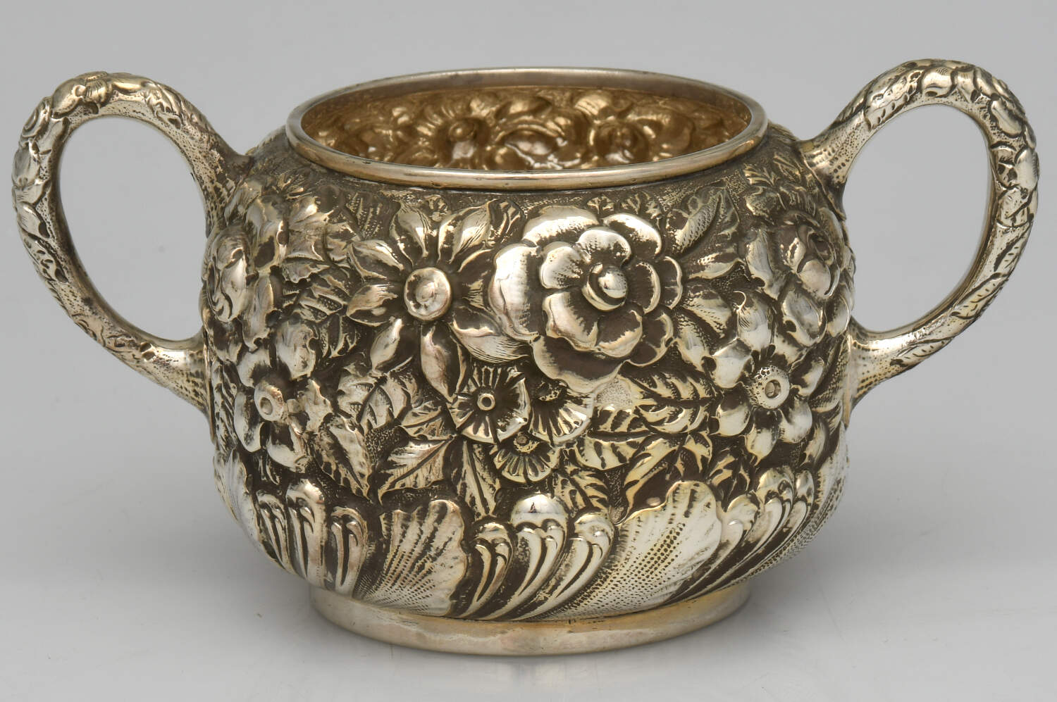 Repousse Chased (Sterilng, Hollowware) Mini Open Sugar Bowl by Gorham Silver-1