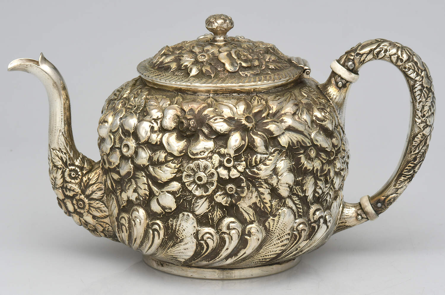 Repousse Chased (Sterilng, Hollowware) Mini Teapot by Gorham Silver-1