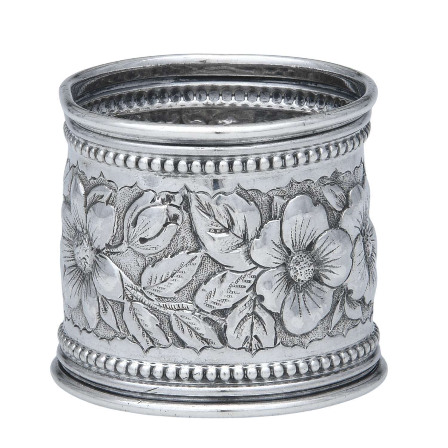 Repousse Chased (Sterilng, Hollowware) Napkin Ring by Gorham Silver-1