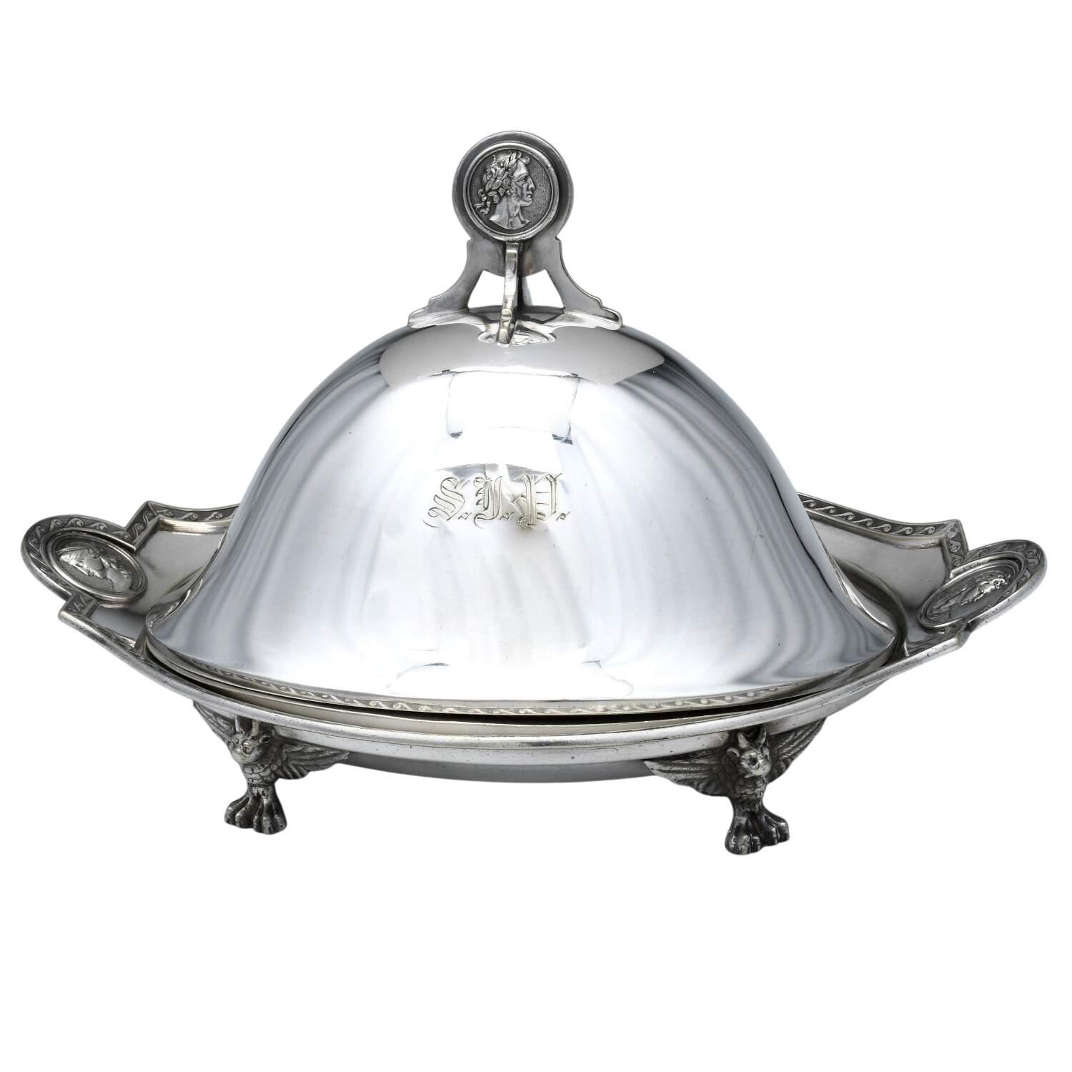 Medallion (Silverplate, Hollowware) 1/4 Pound Covered Butter & Liner by Gorham Silver-1