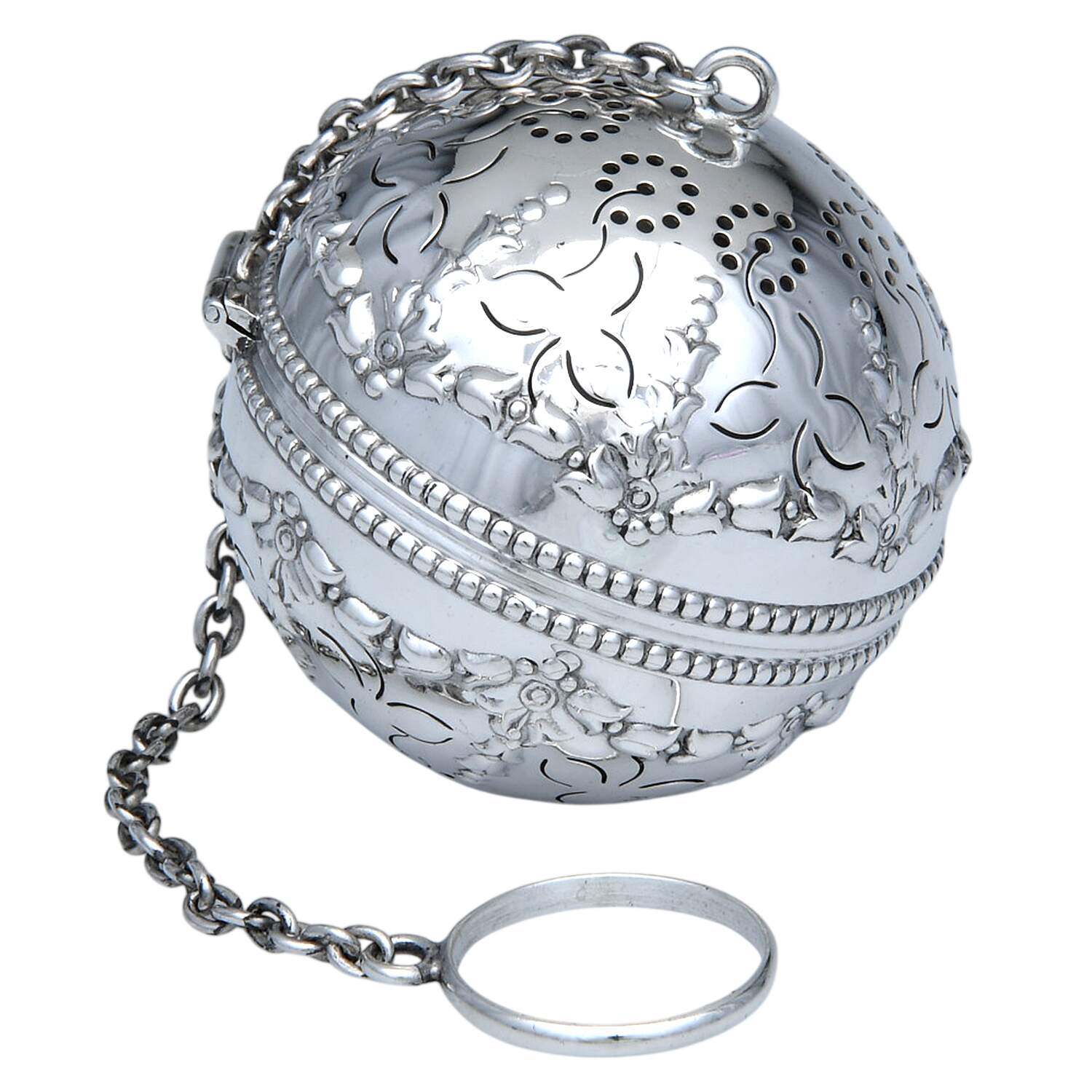 Tea Balls (Sterling, Hollowware) Tea Ball with Chain by Gorham Silver-1