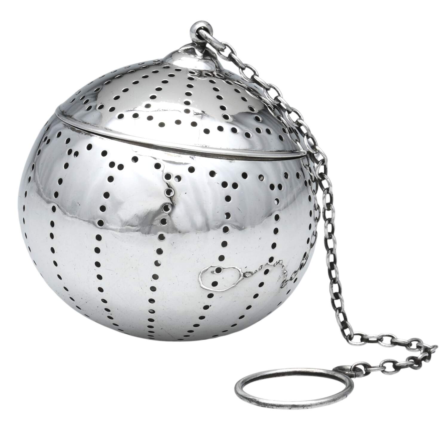 Tea Balls (Sterling, Hollowware) Tea Ball with Chain by Gorham Silver-1