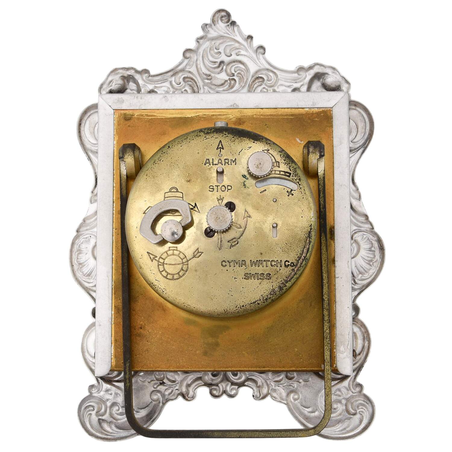 321 (Sterling, Hollowware) Desktop Alarm Clock-Weighted by Gorham Silver-4