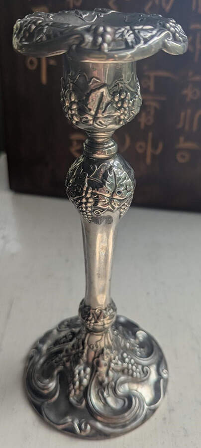 Vineyard (Silverplate, Hollowware) 9" Candlestick by Godinger-1
