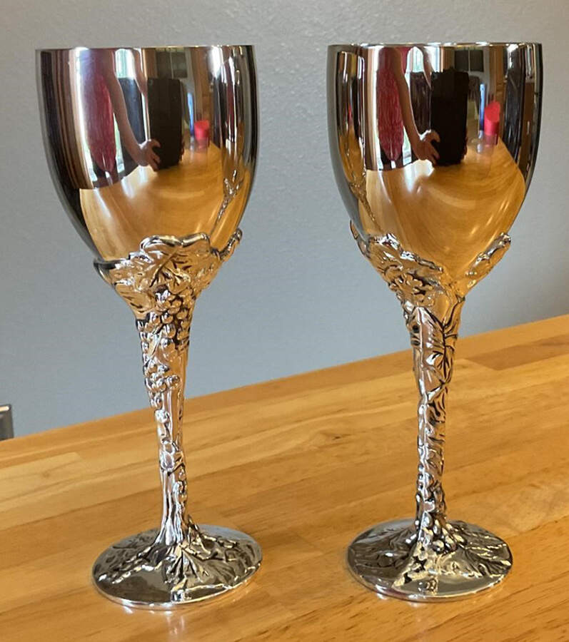 Grape (Silverplate, Hollowware) Silverplate Wine Goblet by Godinger-1