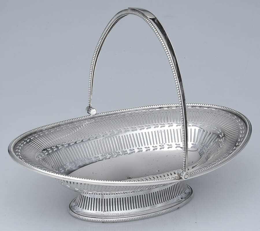Silverplate Hollowware 12" Pierced Handled Basket by Goldsmiths & Silversmiths Co. Ltd.-1