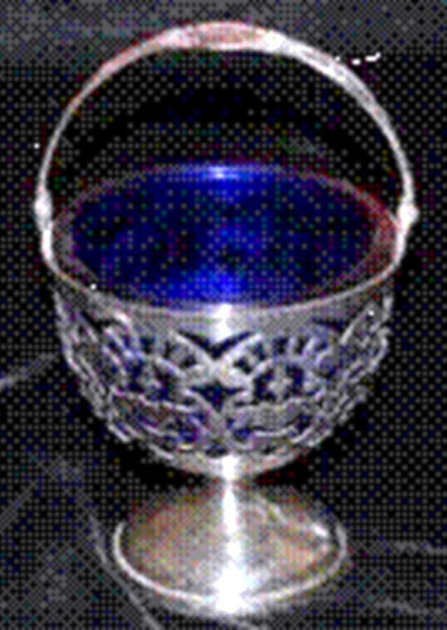 716 (Sterling, Hollowware) Handled Sugar Basket With Cobalt Liner by Graff Washbourn & Dunn-1