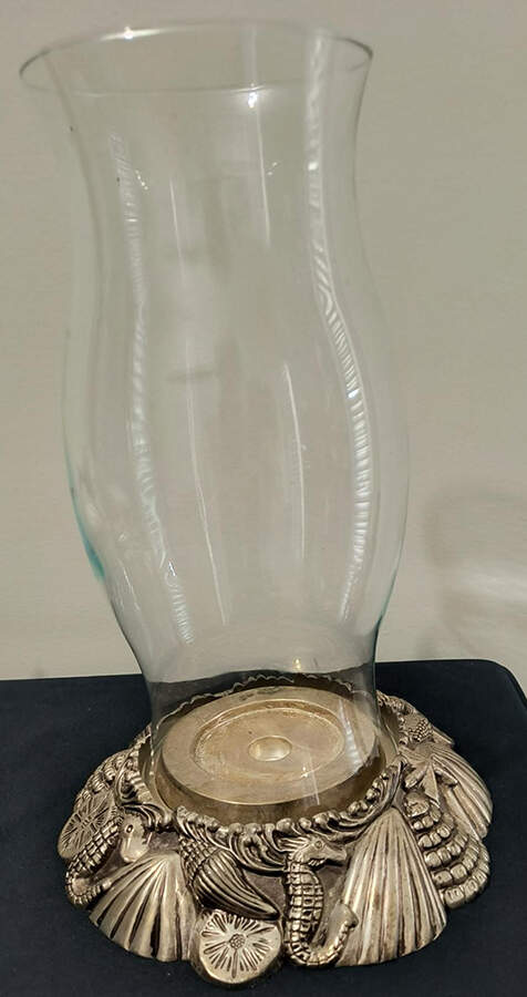 Seashells (Silverplate, Hollowware) 1 Piece Hurricane Lamp by Godinger-1
