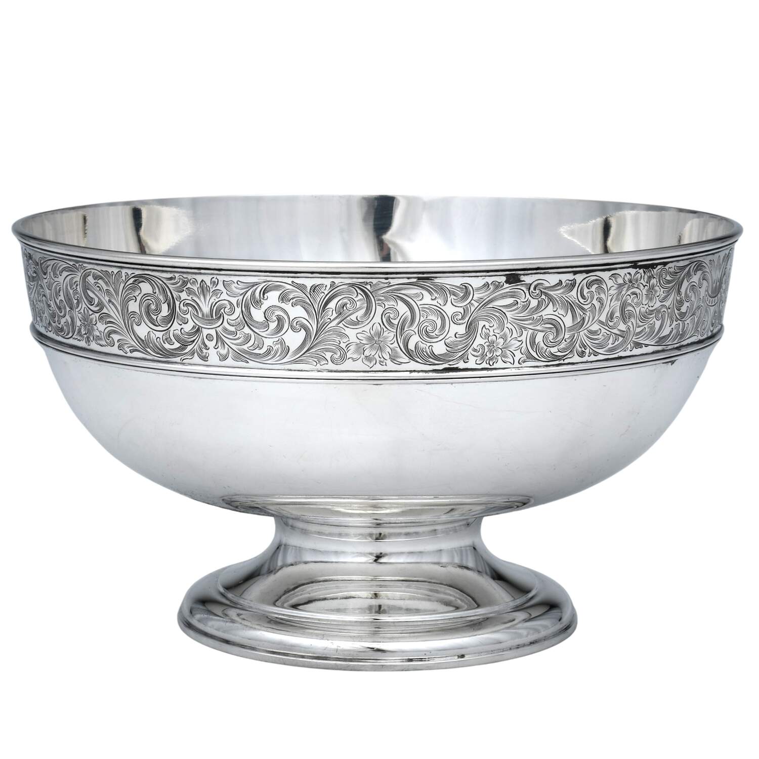 White Paisley (Sterling, Hollowware) 8" Round Pedestal Centerpiece by Gorham Silver-1