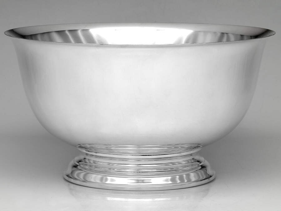 Paul Revere-Reproduction (Strlg, Hlwr) Punch Bowl by Gorham Silver-1
