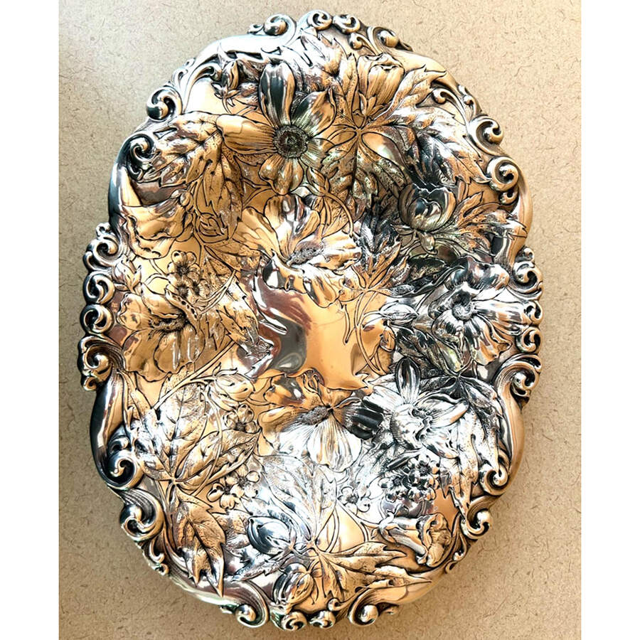 A1256M (Sterling, Hollowware) 10" Oval Fruit Bowl by Gorham Silver-1