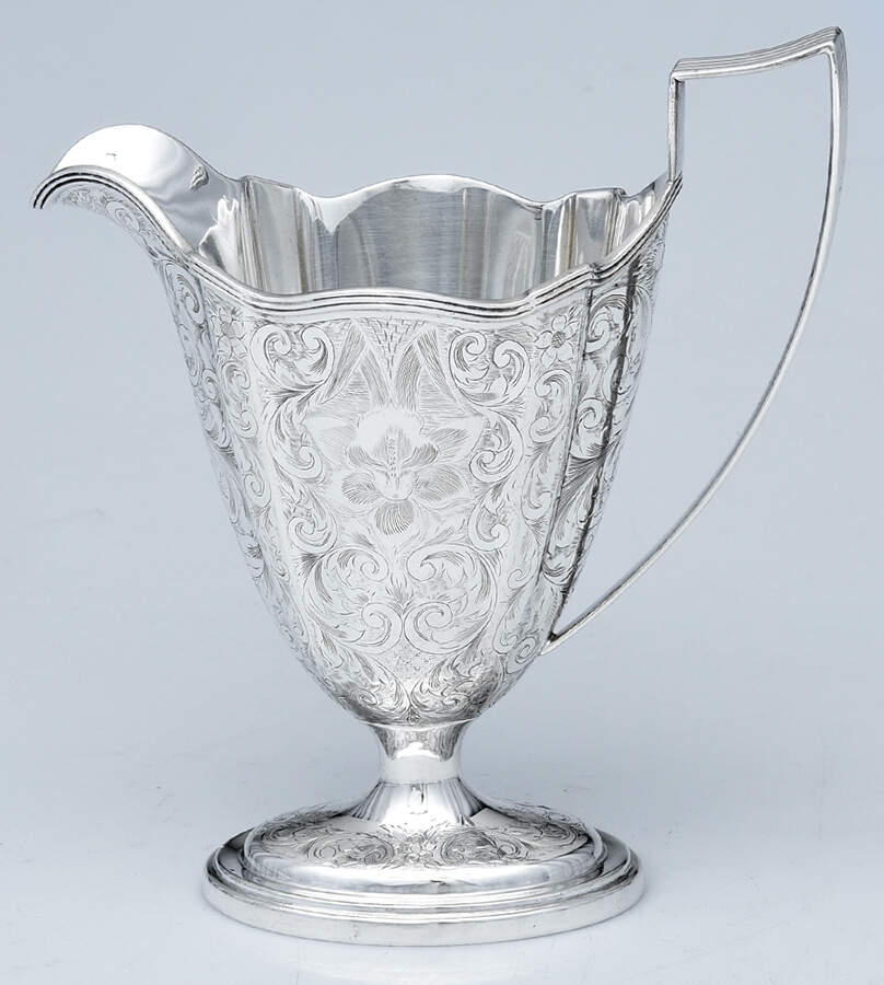 Plymouth-Engraved (Sterling, Hollowware) Creamer by Gorham Silver-1