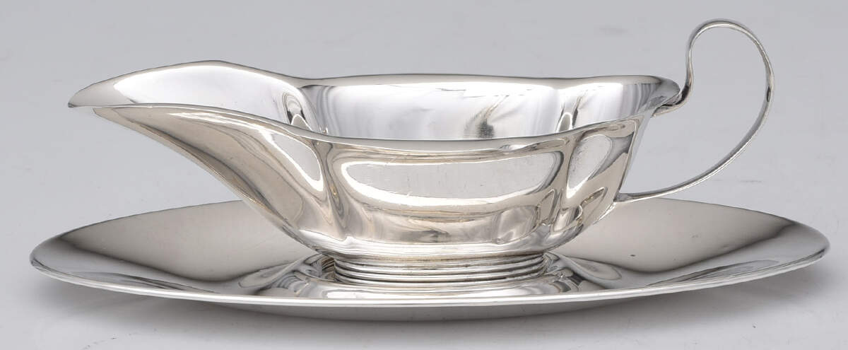 A1000 (Sterling, Hollowware) Sterling Mini Sauce Boat and Underplate by Gorham Silver-1