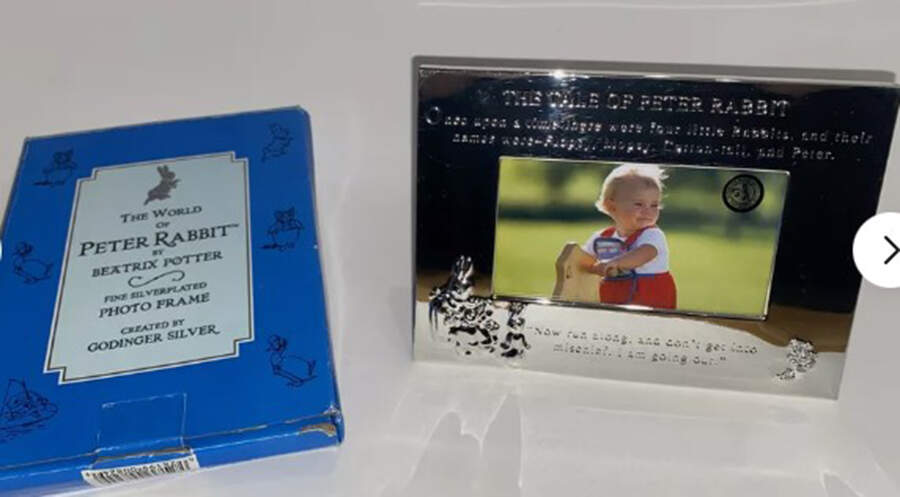 Peter Rabbit (Silverplate, Holloware) Frame-Holds 4" X 6" Picture by Godinger-1