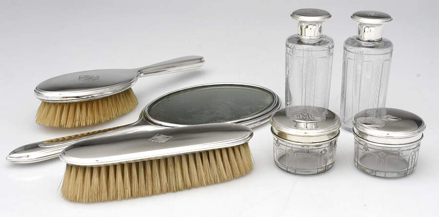 6100 (Sterling, Hollowware) 7 Piece Vanity Set by Gorham Silver-1