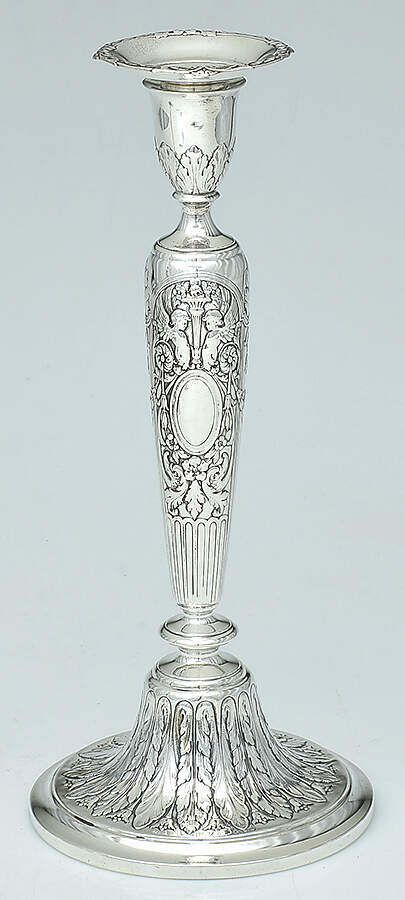A12665 (Sterling, Hollowware) Weighted Candlestick with Bobeche by Gorham Silver-1