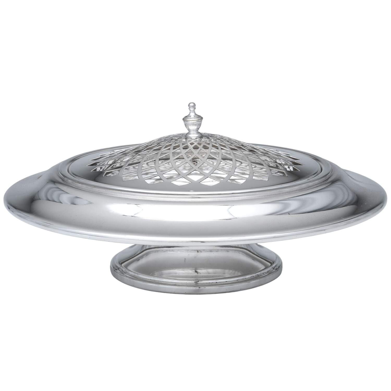 509 (Silverpltae, Hollowware) 11" Round Footed Centerpiece with Frog by Gotham Silver-1