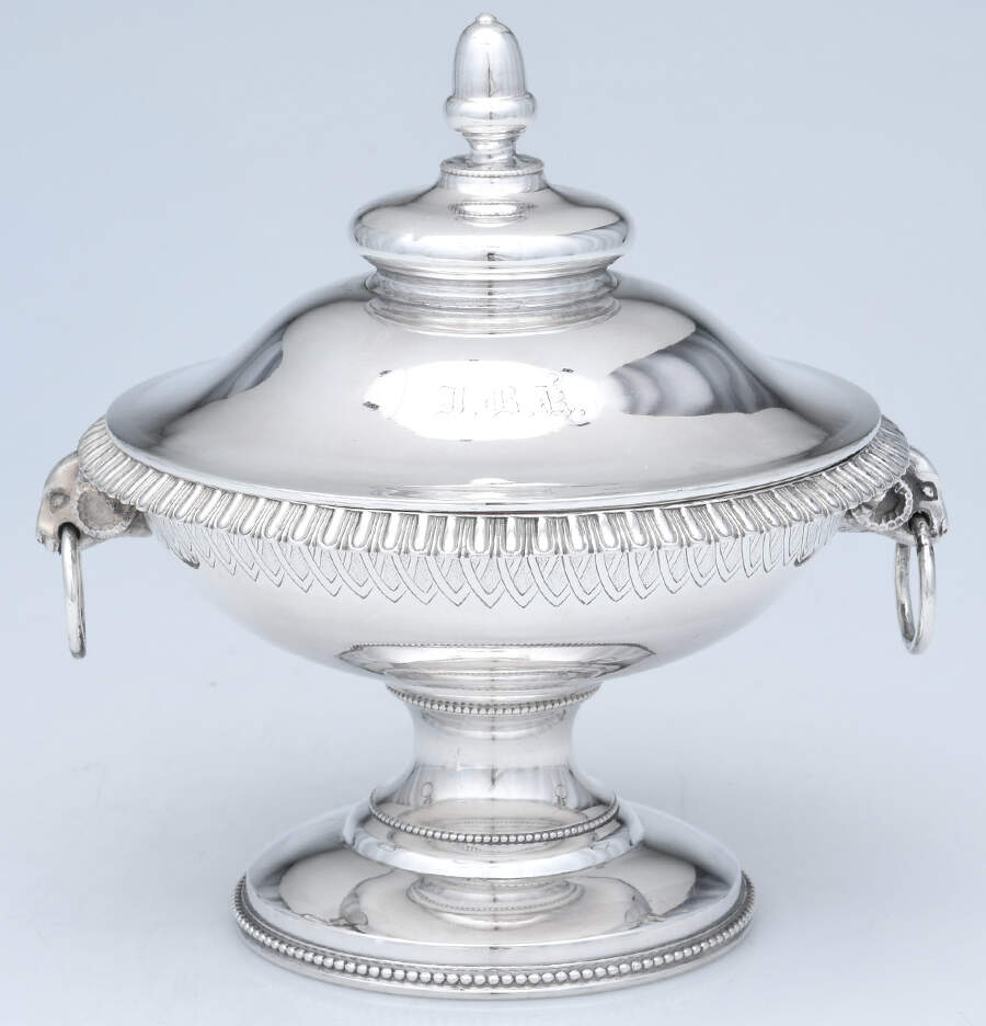 G4W4 (Sterling, Hollowware) Round Covered Butter Dish Missing Strainer by Gale & Willis-1