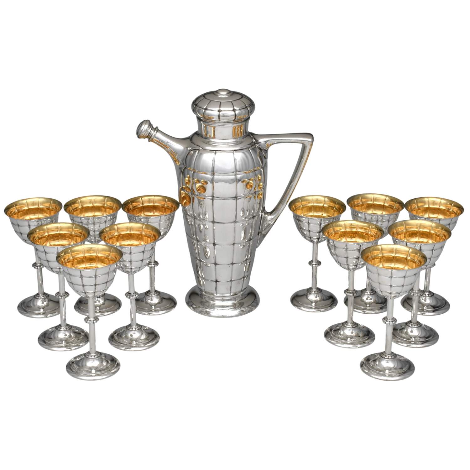 A13825 (Sterling, Hollowware) 13 Piece Cocktail Set (SLCW, SCOS) by Gorham Silver-1