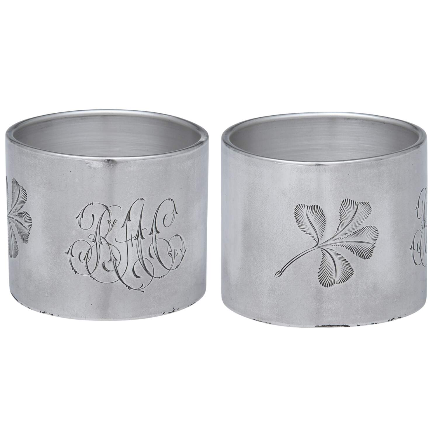 882 (Sterling, Hollowware, Clover) Monogram Napkin Ring by Gorham Silver-1