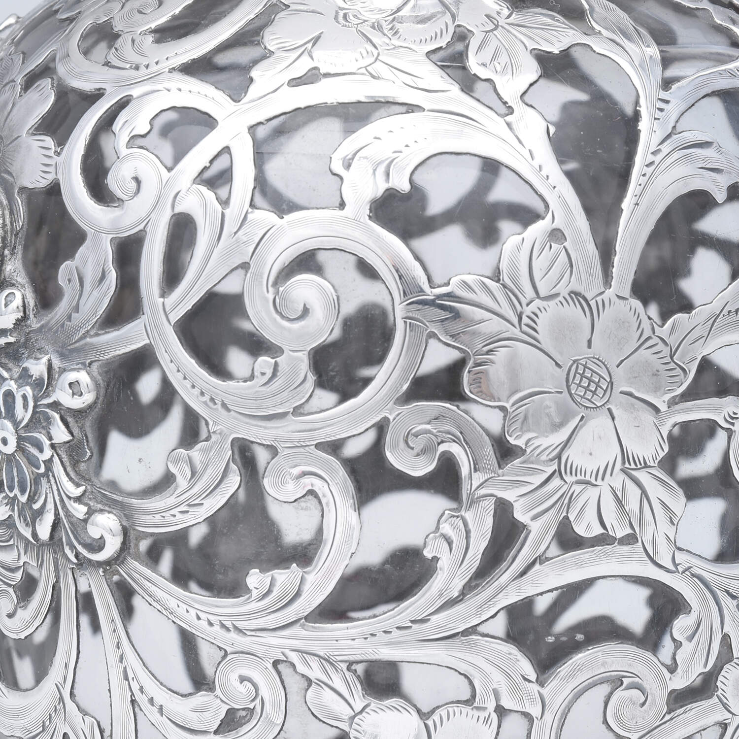 D667 (Sterling, Hollowware) Sterling Overlay Wine Decanter by Gorham Silver-6