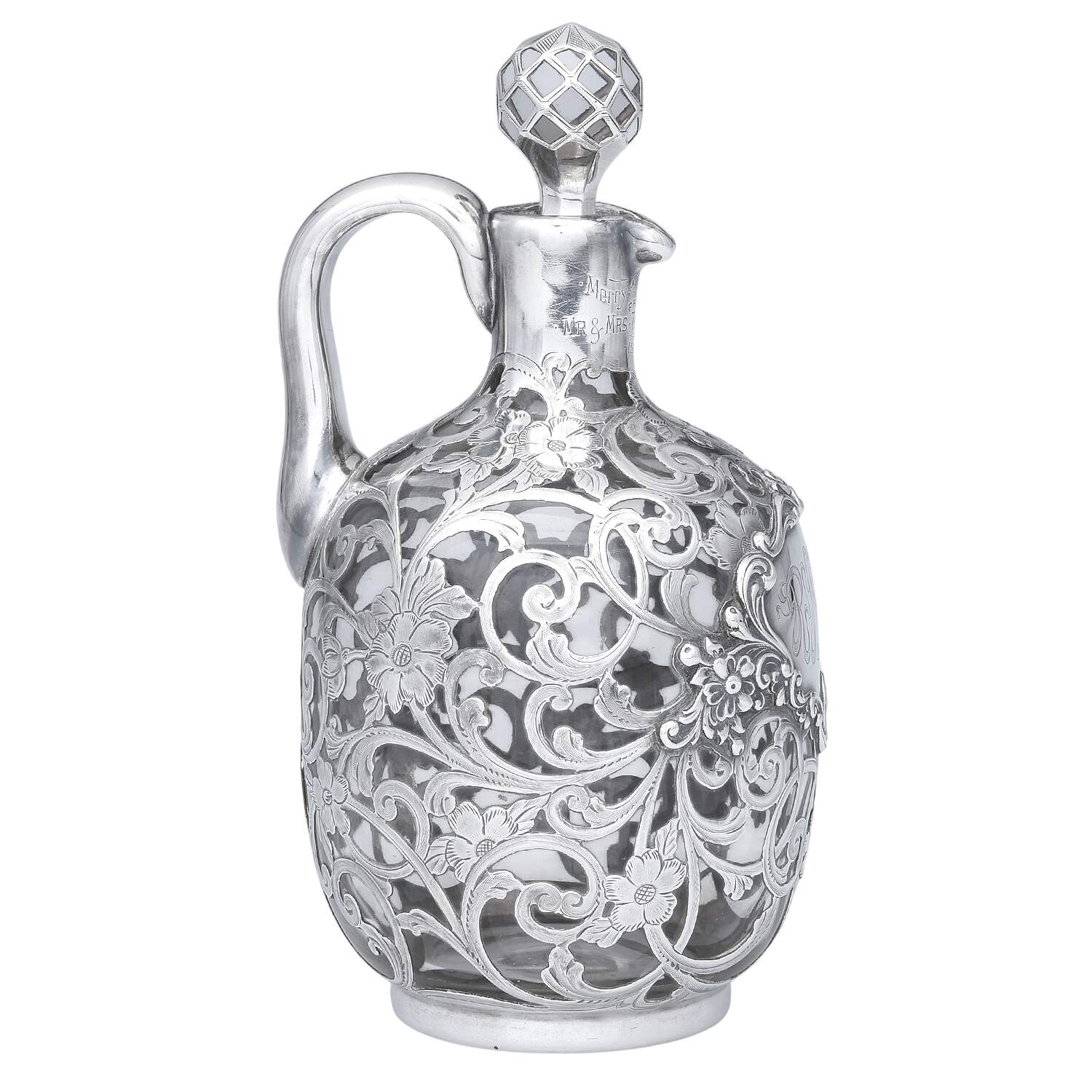 D667 (Sterling, Hollowware) Sterling Overlay Wine Decanter by Gorham Silver-5