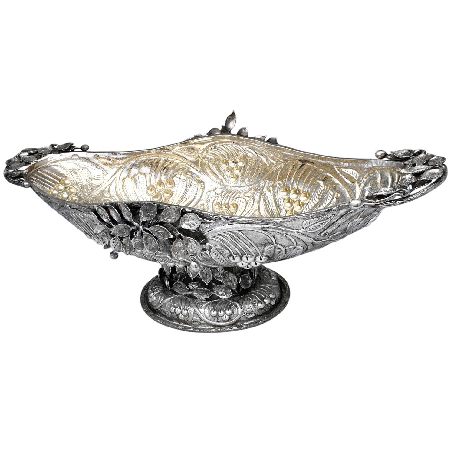HZO1 (Sterling, Hollowware) Oval Pedestal Centerpiece by Hazorfim-Israel-1