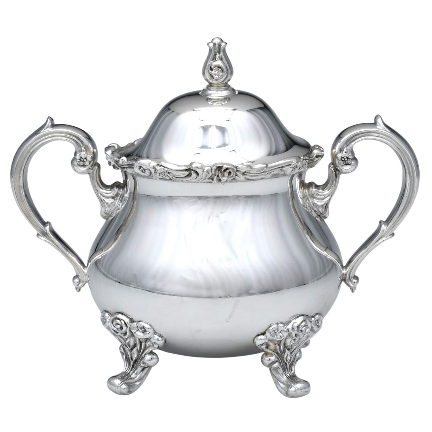 American Rose (Silverplate, Holloware) Sugar Bowl & Lid by International Silver-1