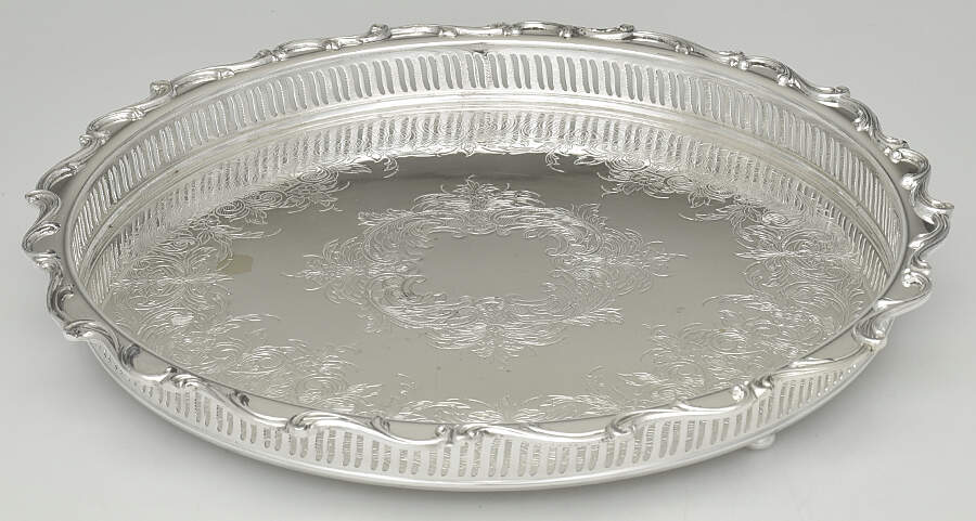 Joanne (Silverplate, Hollowware) Silverplate Gallery Tray by International Silver-1