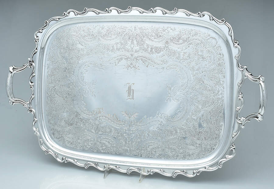 Joanne (Silverplate, Hollowware) Large Silverplate Waiter Tray by International Silver-1
