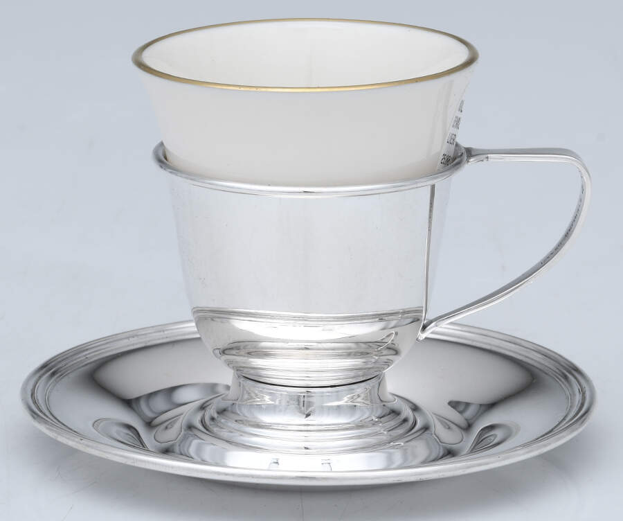 Lord Saybrook (Sterling, Hollowware) Demitasse Cup, Saucer and Liner by International Silver-1