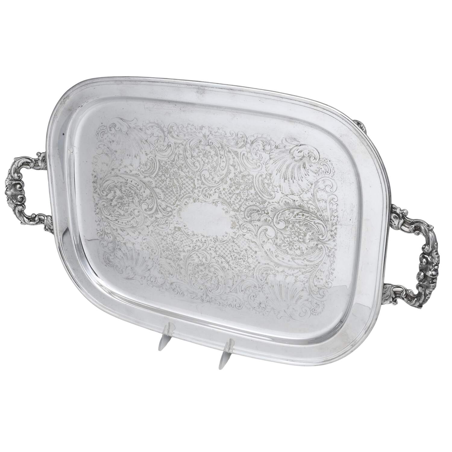 Silverplate Hollowware Footed Silverplate Waiter Tray by International Silver-1