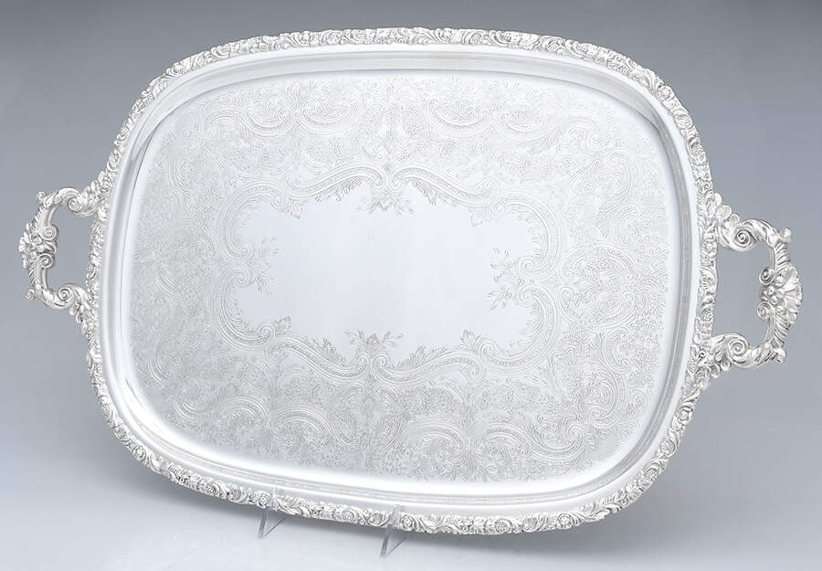 Rococo (Silverplate, Hollowware) Medium Silverplate Waiter Tray by International Silver-1