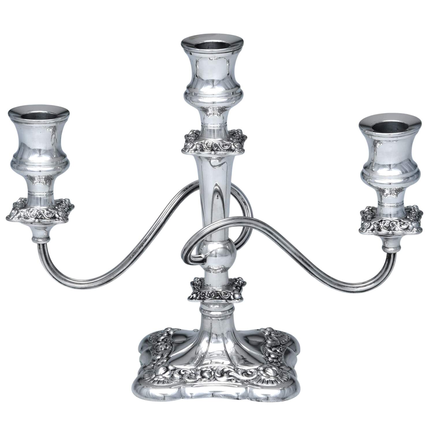 Rococo (Silverplate, Hollowware) Medium 3-Light Candelabra by International Silver-1