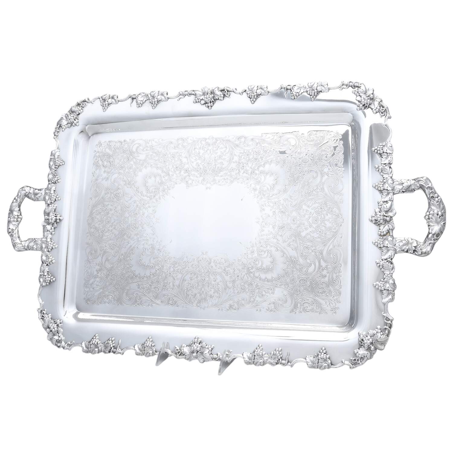 Vintage-Plain (Silverplate, Hollowware) Large Silverplate Waiter Tray by International Silver-1