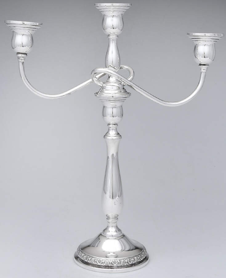 Prelude-Plain (Sterling Hollowware) Weighted 3 Light Candelabra by International Silver-1