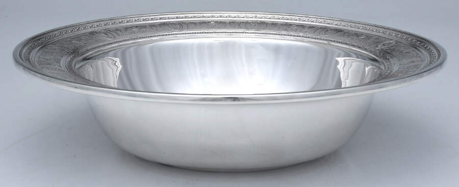Wedgwood (Sterling, Hollowware, Geometric Base) 11" Round Vegetable by International Silver-1