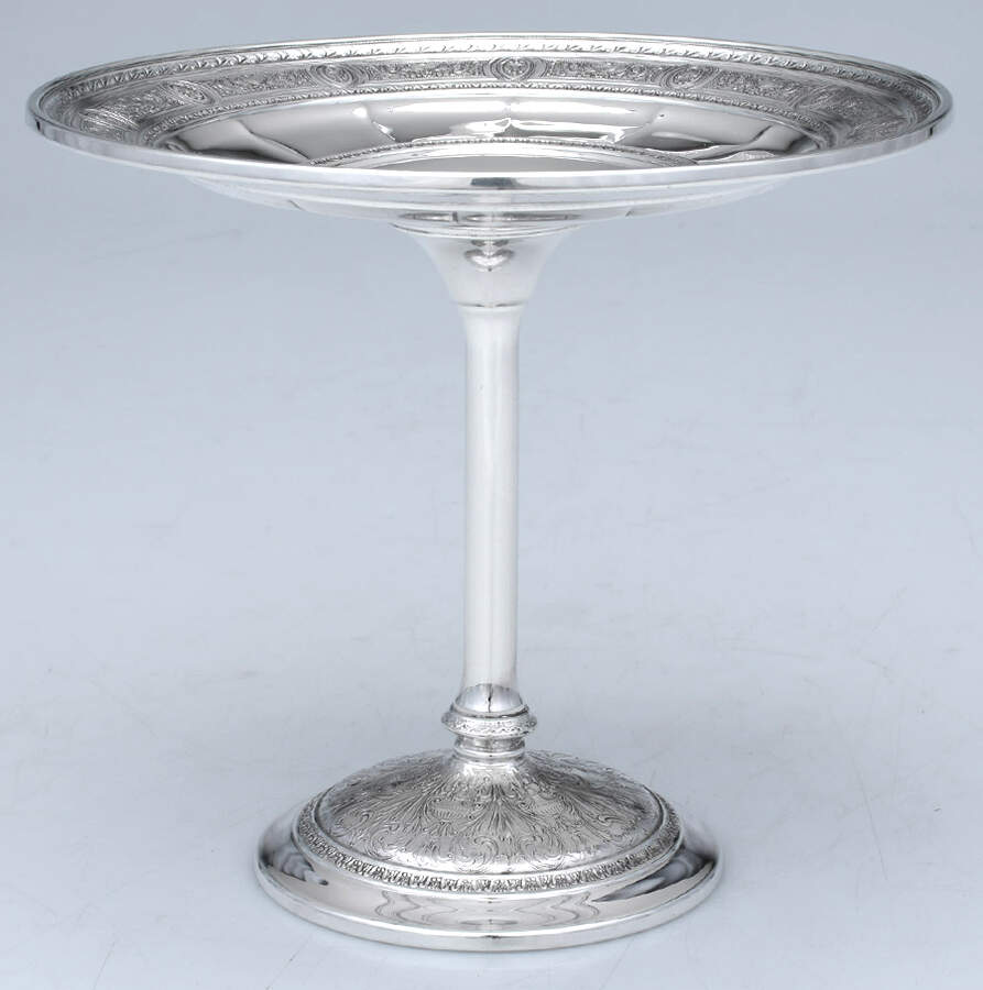 Wedgwood (Sterling, Hollowware, Geometric Base) Round Compote (Height X Width) by International Silver-1