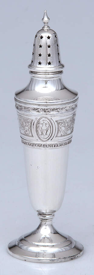 Wedgwood (Sterling, Hollowware, Geometric Base) Pepper Shaker by International Silver-1