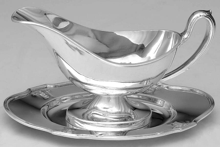 Ambassador (Silverplate, Hollowware) Gravy Boat & Underplate by International Silver-1