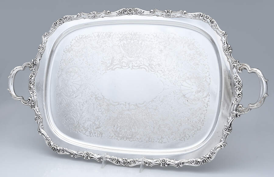 Countess (Silverplate, Hollowware) Large Silverplate Waiter Tray by International Silver-1