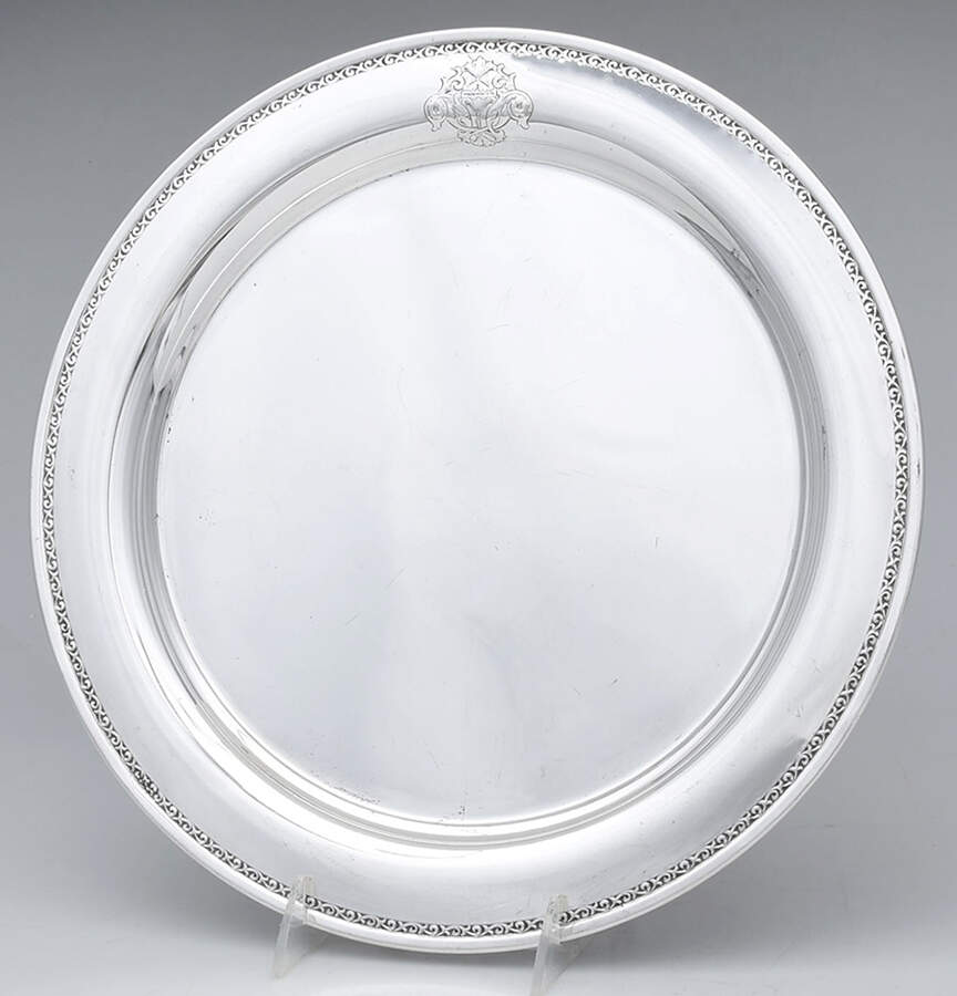 Triumph (Silverplate, 1925, Hollowware) Medium Round Silverplate Tray by International Silver-1