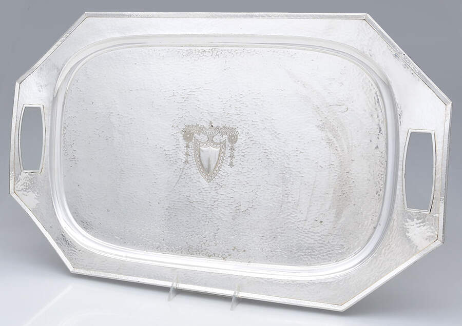 Heraldic (Silverplate, Hollowware) Large Silverplate Waiter Tray by International Silver-1