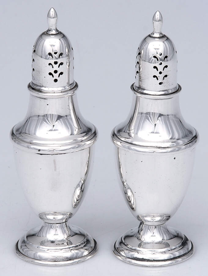 Berkeley (Sterling, 1915, Hollowware) Salt and Pepper Set by International Silver-1