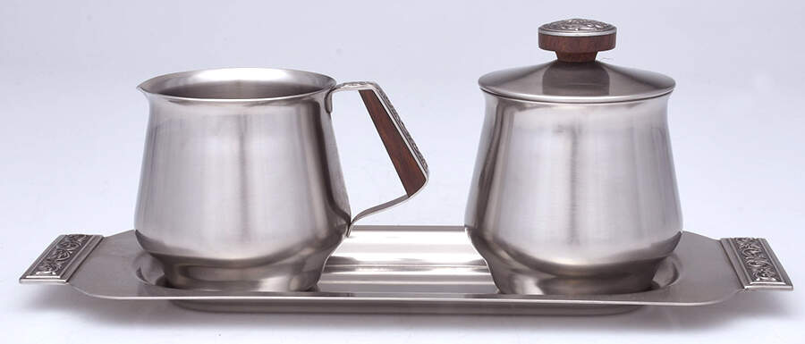 Di Lido (Stainless, Hollowware) Creamer, Sugar & Lid-Tray by International Silver-1