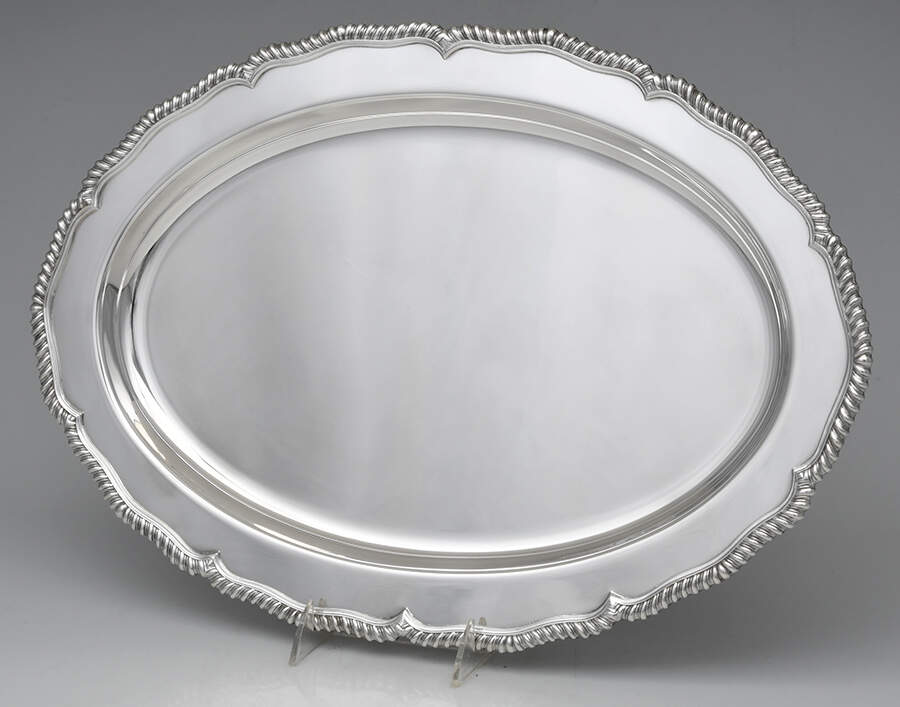 Staffordshire (Silverplate, Hollowware)  19" Oval Serving Platter by International Silver-1