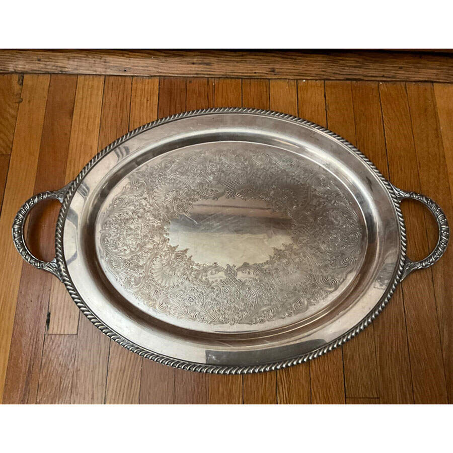 4082 (Silverplate, Hollowware) Large Waiter Tray by International Silver-1