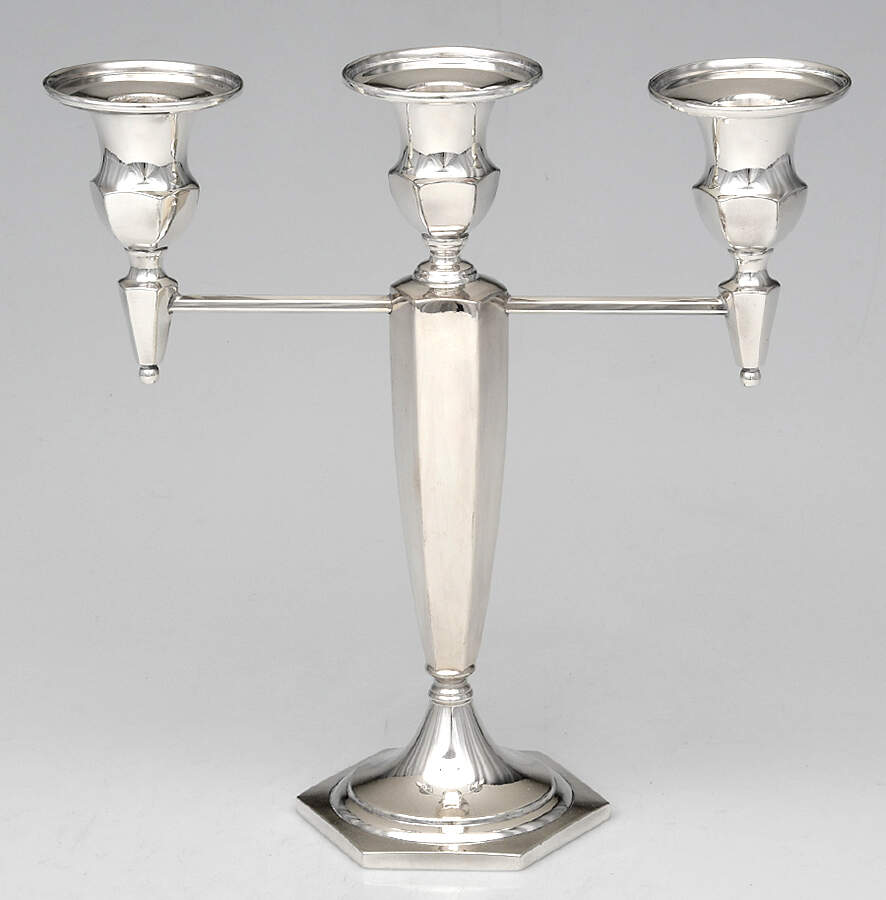 144 (Silverplate, Hollowware) 10" 3 Light Candleabra by International Silver-1